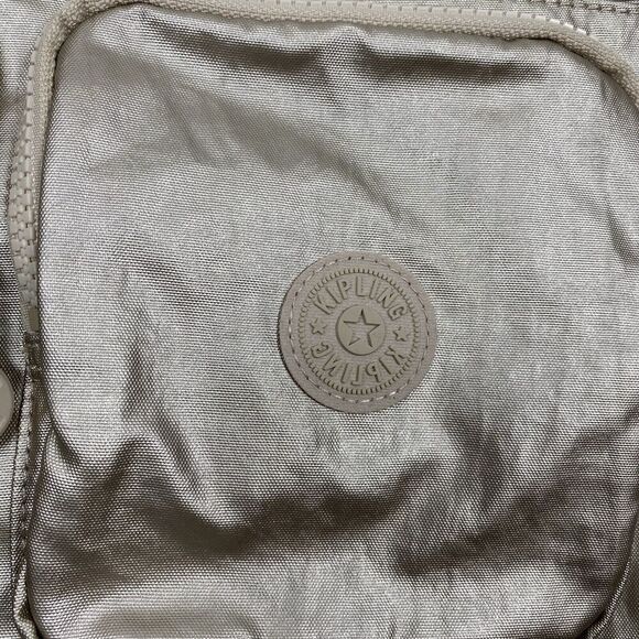 Kipling Cyrene Carry On Travel Bag Crossbody Double Handle Sparkly Gold With Tag - Picture 2 of 16